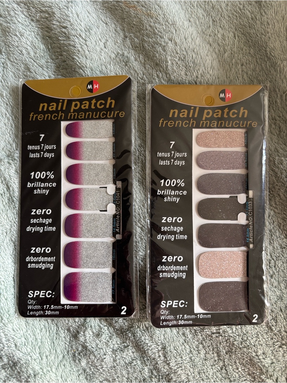 MH Nail Patch Press-On French Manicure - Pink & Gray Shades